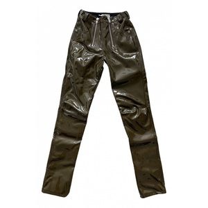 RARE GMBH Leather Vinyl Double Zipper Pants